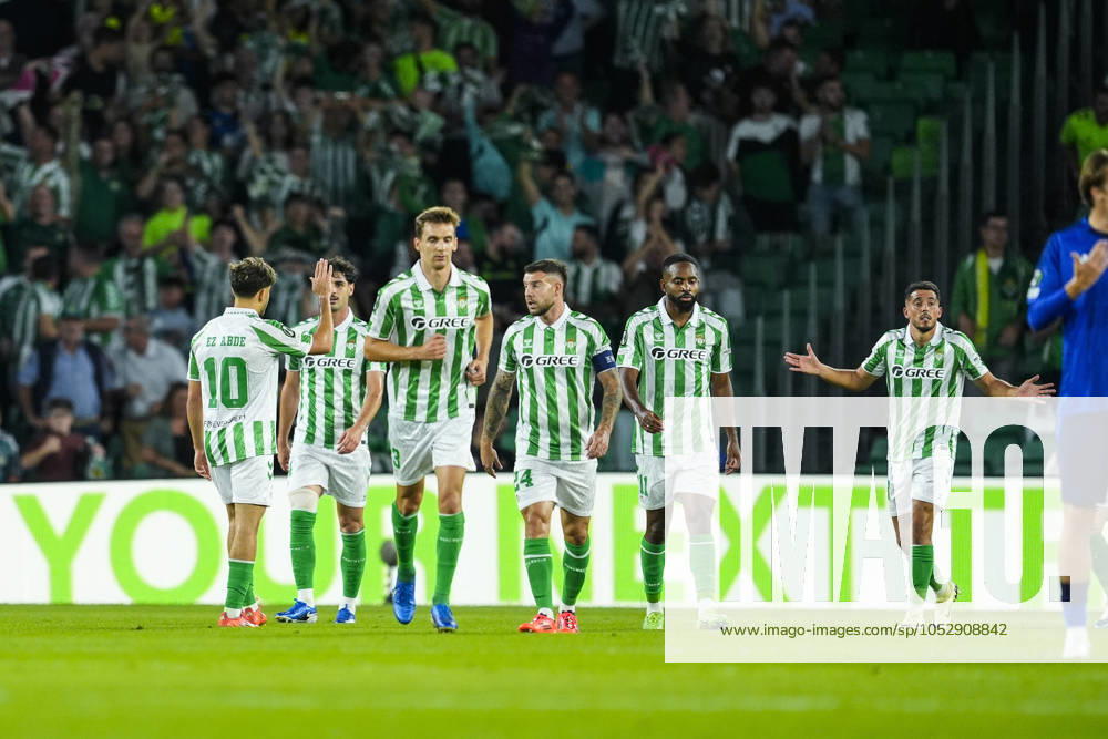 Abde Ezzalzouli of Real Betis celebrates a goal during the UEFA Conference League, football match played between Real Betis and FC Copenhague at Benito Villamarin stadium on October 24, 2024, in Sevilla, Spain. Sevilla SPAIN - ZUMAa181 20241024_zaa_a181_193