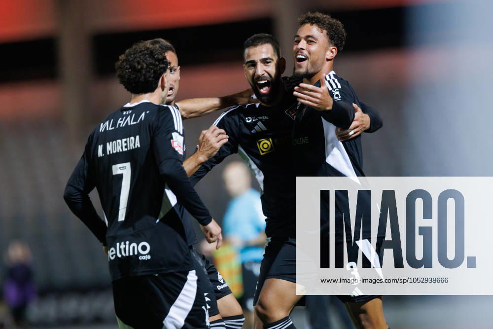 Ruben Kluivert seen celebrating after scoring goal with team of Casa Pia during Liga Portugal game between teams of Casa Pia AC and CD Nacional at Estadio Municipal Rio Maior (Maciej Rogowski) Rio Maior Estadio Municipal Rio Maior Portugal