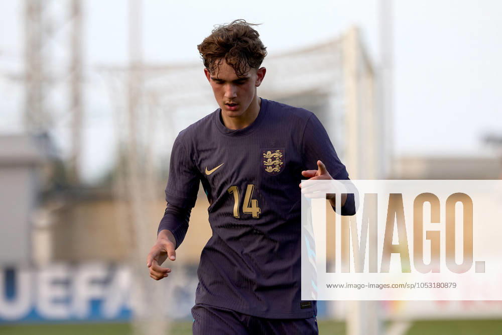 Max Dowman of England gestures after scoring the 1-4 goal for his team during the UEFA European Under-17 Championship 2025 Group 1 qualifying soccer match between Sweden and England at the Centenary Stadium, Ta Qali, Malta on October 30, 2024. Sweden v England Under-17 Championship UEFA Qualifying 2025 UEFA_U17_QLFY_25