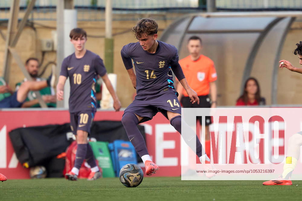 Max Dowman of England is in action during the UEFA European Under-17 Championship 2025 Group 1 qualifying soccer match between Sweden and England at the Centenary Stadium, Ta Qali, Malta on October 30, 2024. Sweden v England Under-17 Championship UEFA Qualifying 2025 UEFA_U17_QLFY_25