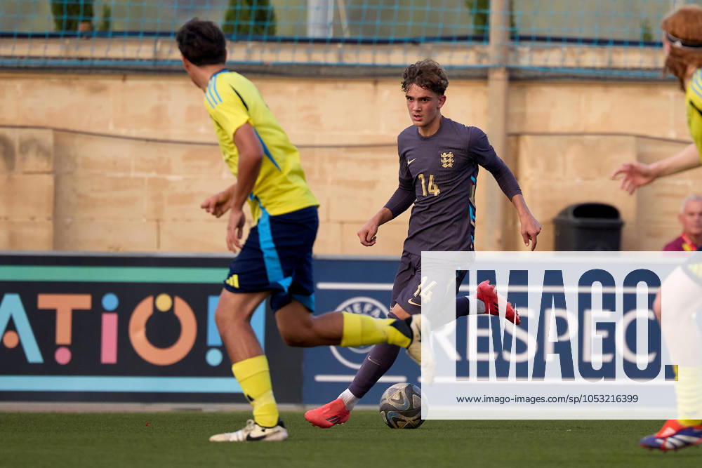 Max Dowman of England is in action during the UEFA European Under-17 Championship 2025 Group 1 qualifying soccer match between Sweden and England at the Centenary Stadium, Ta Qali, Malta on October 30, 2024. Sweden v England Under-17 Championship UEFA Qualifying 2025 UEFA_U17_QLFY_25