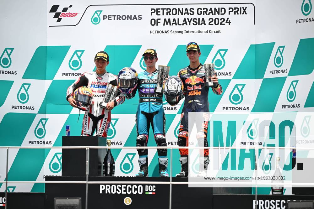 Races of Petronas Grand Prix of Malaysia of MotoGP at Sepang Circuit. November 03 2024 In picture: Moto3 David Alonso , Taiyo Furusato and Jose Antonio Rueda ( Carreras del Gran Premio de MotoGP de Malasia en el Circuito Internacional de Sepang. 03 de Noviembre de 2024 POOL MotoGP.com Cordon Press Images will be for editorial use only. Mandatory credit: MotoGP.com Cordon Press