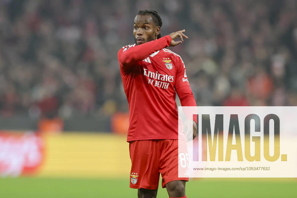 Renato Sanches (SL Benfica) gestikuliert, UEFA Champions League 2024 25 League Phase MD4, FC Bayern München v SL Benfica, Allianz Arena am 06. November 2024 in München, Deutschland. (Foto von Marco Steinbrenner DeFodi Images) Renato Sanches (SL Benfica) gestures, UEFA Champions League 2024 25 League Phase MD4, FC Bayern München v SL Benfica, Allianz Arena, November 6, 2024 in Munich, Germany. (Photo by Marco Steinbrenner DeFodi Images) not used in POL SRB CRO FRA GBR NED ITA USA Defodi-700_muenchen_lissabon_20241106_072