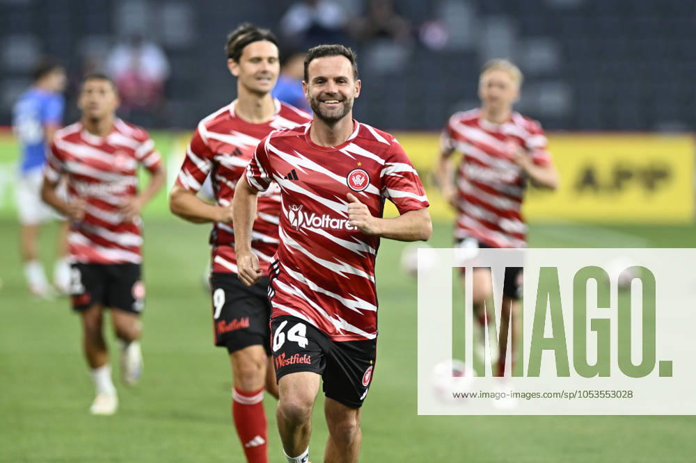 8th November 2024; CommBank Stadium, Sydney, NSW, Australia: A-League Football, Western Sydney Wanderers versus Newcastle Jets; Juan Mata of Western Sydney Wanderers warms up before kick off ActionPlus12712843 NigelxOwen Content restricted for UK based newspaper
