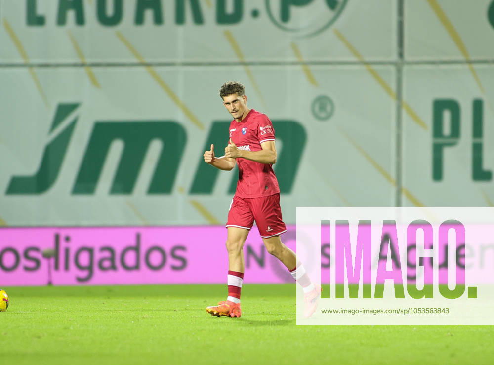Estadio Comendador Joaquim de Almeida Freitas Santi Garcia from Gil Vicente FC celebrating his team goal from Jorge Aguirre from Gil Vicente FC during the Liga Portugal Betclic 2024 25 match between Moreirense FC and Gil Vicente FC at Estadio Comendador Joaquim de Almeida Freitas on November 8, 2024 in Guimaraes, Portugal. (Miguel Lemos SPP)