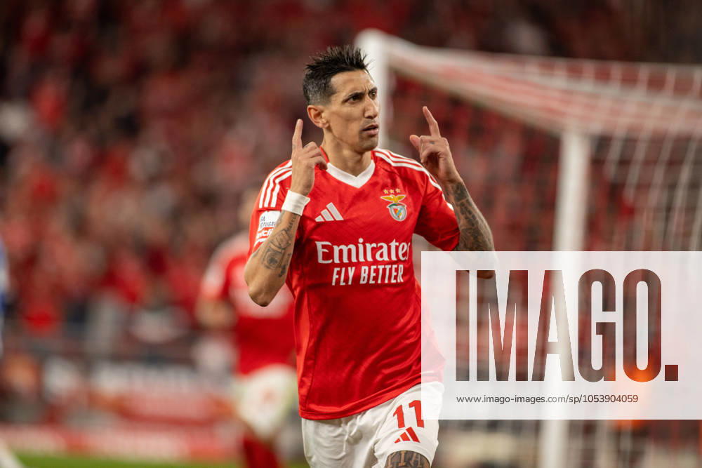 ANGEL DI MARIA from SL Benfica seen celebrating his first goal during the Liga Portugal Betclic 2024 25 match between SL Benfica and FC Porto at Estadio da Luz on November 10, 2024 in Lisboa, Portugal. Final score: SL Benfica 4:1 FC Porto Lisbon Portugal Lisboa Portugal - ZUMA Bet 20241110_spo_l192_024