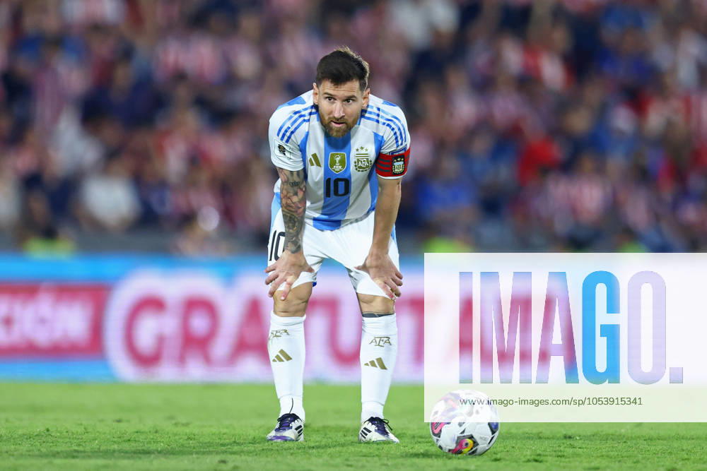 14th November 2024: Asuncion, Paraguay: Lionel Messi of Argentina sets up a free kick during the international football match between Paraguay and Argentina for the 11th round of the FIFA 2026 qualifiers ActionPlus12715334 DianaxCarrillo