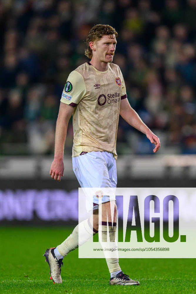 Cercle Brugge v Heart of Midlothian Europa Conference League 28 11 2024. Matchday 4 of 6 Kye Rowles of Hearts during the Europa Conference League match between Cercle Brugge and Heart of Midlothian at the Jan Breydel Stadion, Brugge, Belguim on 28 November 2024. Editorial use only ,