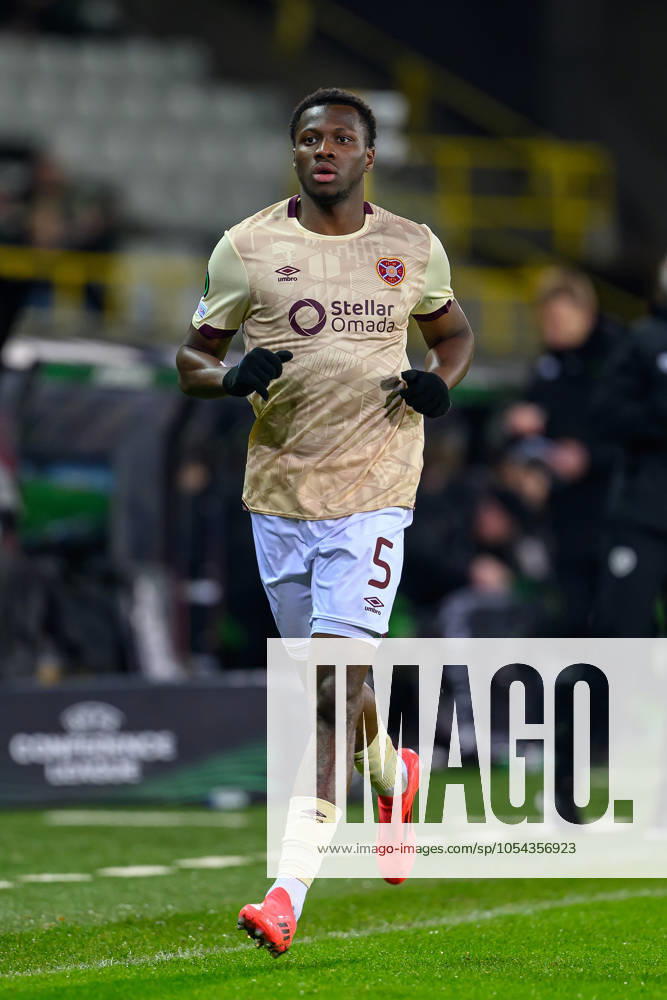 Cercle Brugge v Heart of Midlothian Europa Conference League 28 11 2024. Matchday 4 of 6 Daniel Oyegoke of Hearts during the Europa Conference League match between Cercle Brugge and Heart of Midlothian at the Jan Breydel Stadion, Brugge, Belguim on 28 November 2024. Editorial use only ,