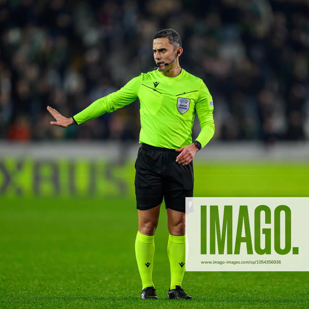 Cercle Brugge v Heart of Midlothian Europa Conference League 28 11 2024. Matchday 4 of 6 Referee Elchin Masiyev (AZE) during the Europa Conference League match between Cercle Brugge and Heart of Midlothian at the Jan Breydel Stadion, Brugge, Belguim on 28 November 2024. Editorial use only ,