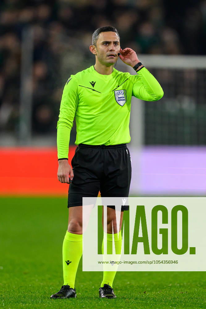 Cercle Brugge v Heart of Midlothian Europa Conference League 28 11 2024. Matchday 4 of 6 Referee Elchin Masiyev (AZE) during the Europa Conference League match between Cercle Brugge and Heart of Midlothian at the Jan Breydel Stadion, Brugge, Belguim on 28 November 2024. Editorial use only ,