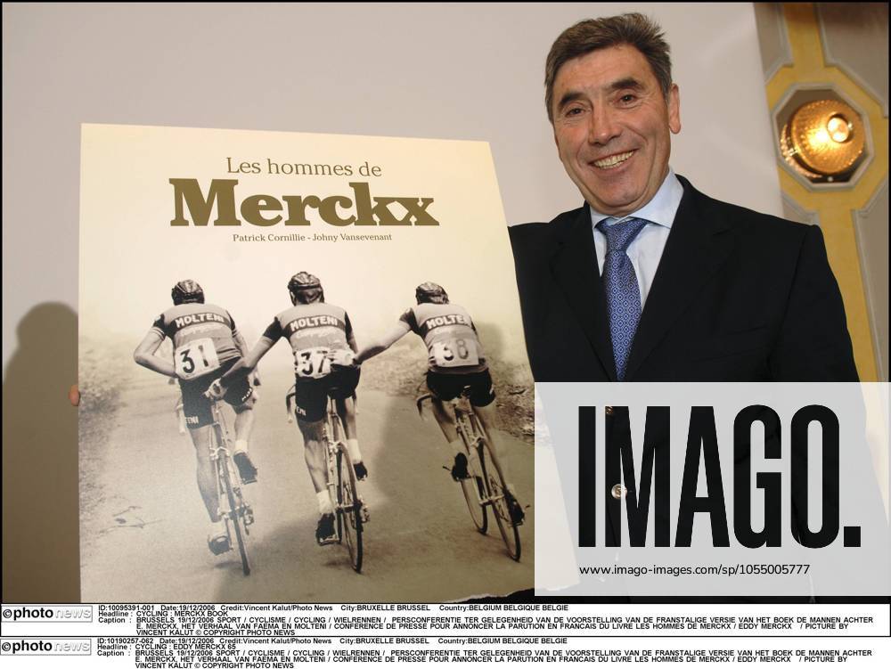 CYCLING : EDDY MERCKX 65 BRUSSELS 19 12 2006 CYCLISME CYCLING WIELRENNEN PERSCONFERENTIE TER GELEGENHEID VAN DE VOORSTELLING VAN DE FRANSTALIGE VERSIE VAN HET BOEK DE MANNEN ACHTER E. MERCKX, HET VERHAAL VAN FAEMA EN MOLTENI CONFERENCE DE PRESSE POUR ANNONCER LA PARUTION EN FRANCAIS DU LIVRE LES HOMMES DE MERCKX EDDY MERCKX PICTURE BY VINCENT KALUT COPYRIGHT PHOTO NEWS BRUXELLE BRUSSEL BELGIUM BELGIQUE BELGIE