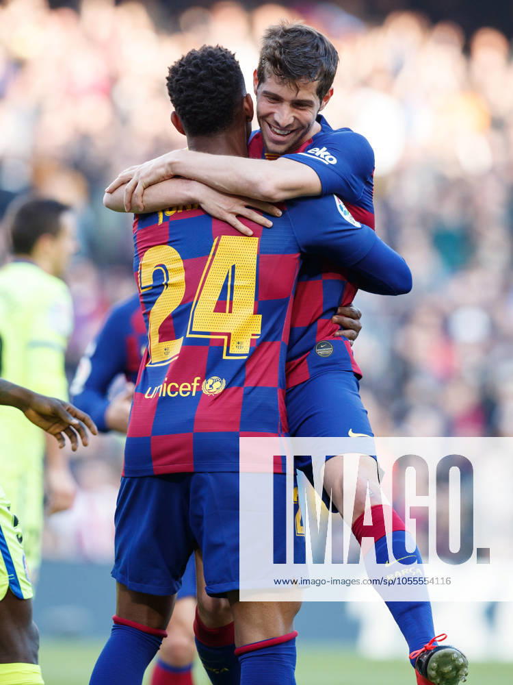FC Barcelona, Barca v Getafe CF - La Liga Sergi Roberto of FC Barcelona celebrates a goal during the Liga match between FC Barcelona and Getafe CF at Camp Nou on February 15, 2020 in Barcelona, Spain. (Photo by DAX ESPA-Images) Barcelona Barcelona USA