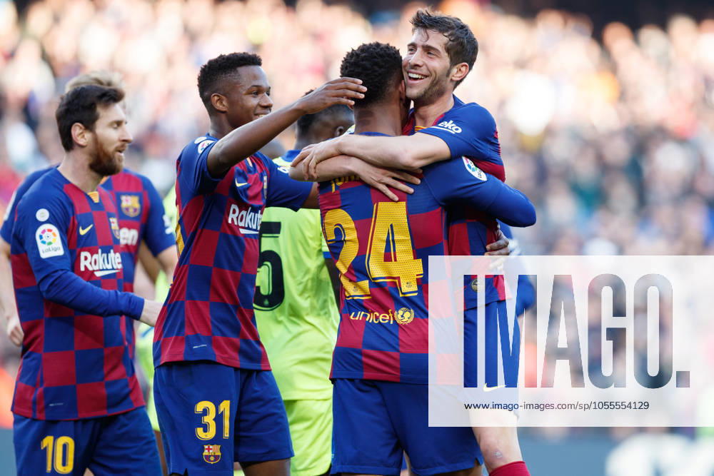 FC Barcelona, Barca v Getafe CF - La Liga Sergi Roberto of FC Barcelona celebrates a goal during the Liga match between FC Barcelona and Getafe CF at Camp Nou on February 15, 2020 in Barcelona, Spain. (Photo by DAX ESPA-Images) Barcelona Barcelona USA