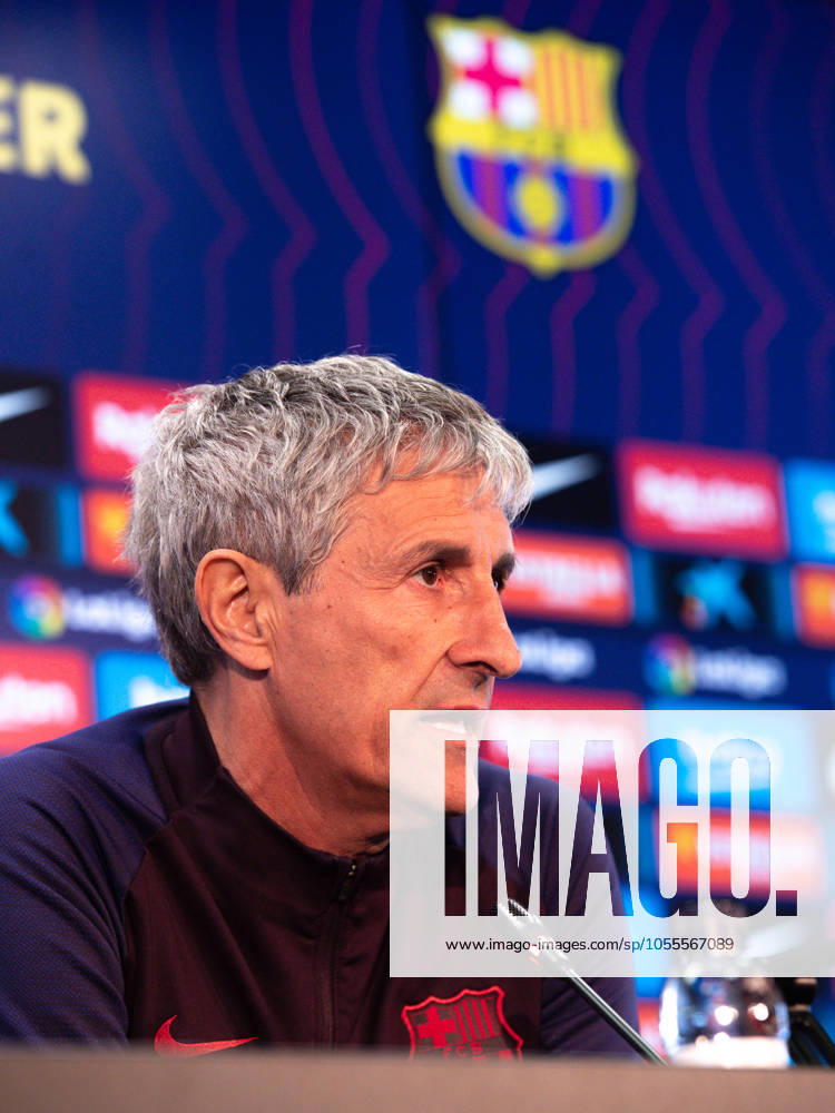 FC Barcelona, Barca Training Session and press conference, PK, Pressekonferenz BARCELONA, SPAIN - MARCH 06: Quique Setien of FC Barcelona during the Press Conference at Ciutat Esportiva Joan Gamper on March 06, 2020 in Barcelona, Spain. (Photo by DAX ESPA-Images) Sant Joan Despo Barcelona USA