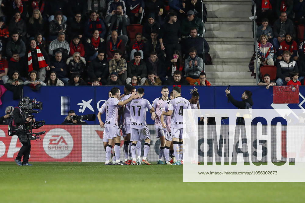 Gorka Guruzeta of Athletic Club celebrates a goal during the Spanish League, LaLiga EA Sports, football match played between CA Osasuna and Athletic Club at El Sadar stadium on December 21, 2024 in Pamplona, Spain. Pamplona SPAIN - ZUMAa181 20241221_zaa_a181_119