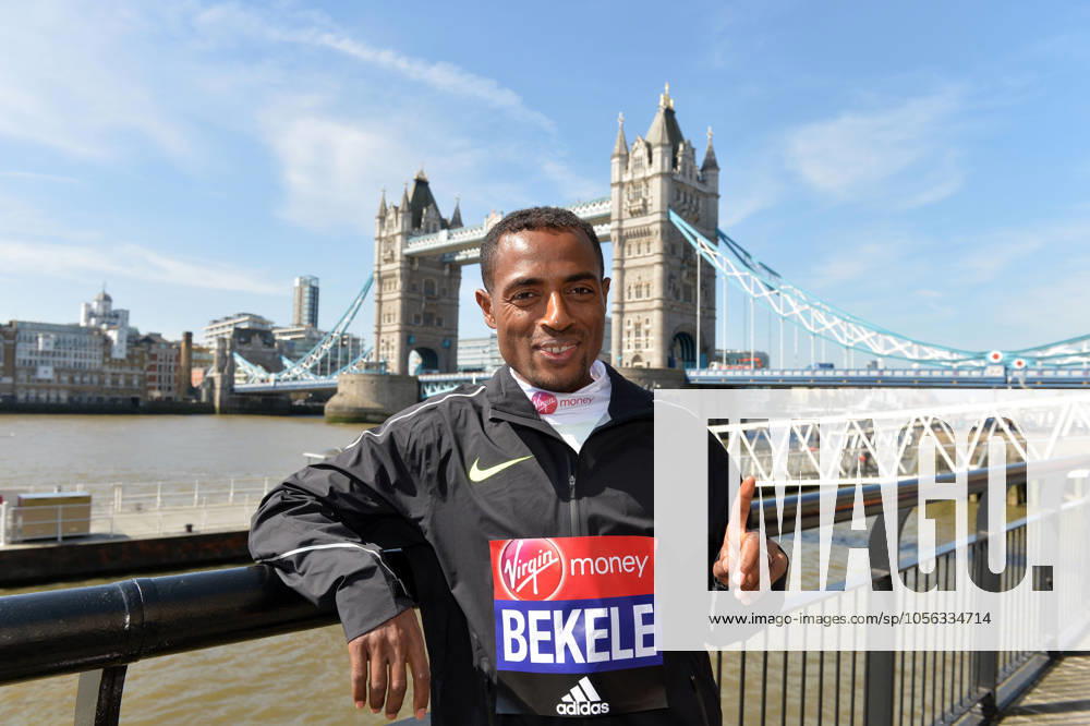 Track and Field: London Marathon-Elite Men Photocall Kenenisa Bekele (ETH) poses at the Tower Bridge prior to the 2016 London Marathon in London on Wednesday, April 20, 2016. Photo by Jiro Mochizuki London England United Kingdom
