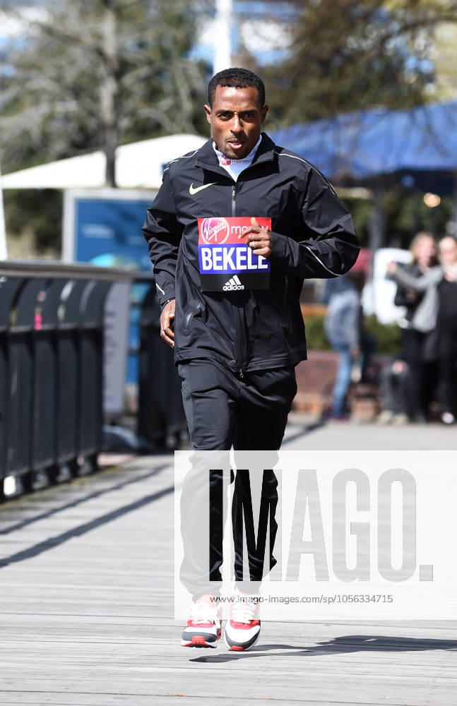 Track and Field: London Marathon-Elite Men Photocall Kenenisa Bekele (ETH) poses at the Tower Bridge prior to the 2016 London Marathon in London on Wednesday, April 20, 2016. Photo by Jiro Mochizuki London England United Kingdom