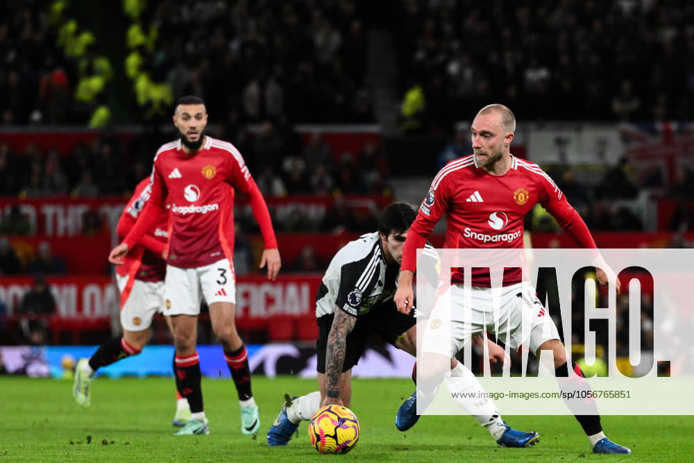 Premier League Manchester United, ManU v Newcastle United Christian Eriksen of Manchester United in action during the Premier League match Manchester United vs Newcastle United at Old Trafford, Manchester, United Kingdom, 30th December 2024 (Photo by Craig Thomas News Images) Manchester Old Trafford Greater Manchester United Kingdom