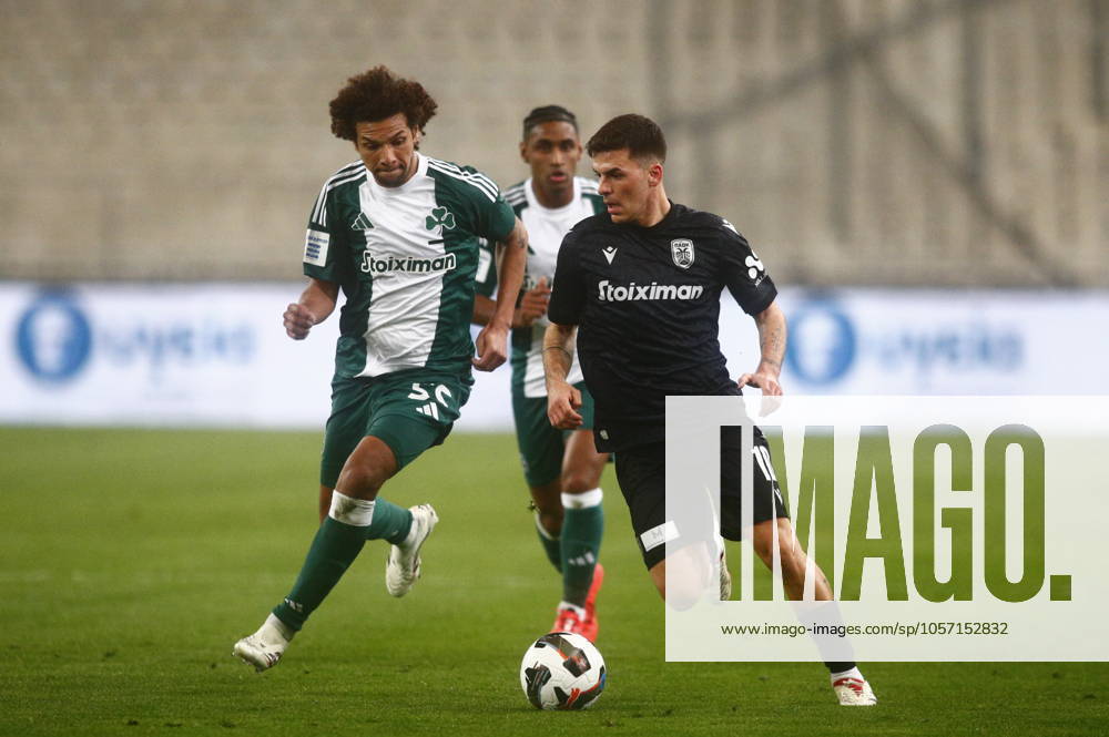 WILLIAN ARAO of Panathinaikos FC in action against TAISON of PAOK during the SuperLeague regular season soccer match between Panathinaikos FC and PAOK held at Athens Olympic Stadium in Athens, Greece, 5 January 2025. IMAGO ONE INCH PRODUCTIONS ATHENS Greece