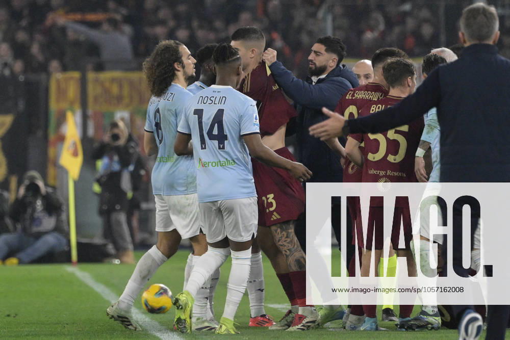 During the Serie A Enilive soccer match between AS Roma and SS Lazio at the Rome s Olympic stadium, Italy - Sunday, January 05, 2025. - Soccer.