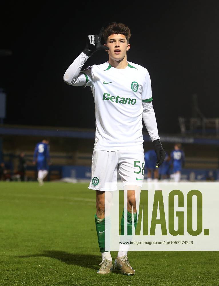 - Chelsea U21, U 21 v Sporting CP U21, Premier League International Cup, Kingsmeadow Stadium, London, UK - 7th January 2025. Daniel Weir Crystal Pix Flavio Goncalves of Sporting CP U21 B goal celebration after scoring to put Sporting CP 1-0 ahead against Chelsea U21. - Chelsea U21 v Sporting CP U21, Premier League International Cup, Kingsmeadow Stadium, London, UK - 7th January 2025. Daniel Weir Crystal Pix London Kingsmeadow Stadium UK