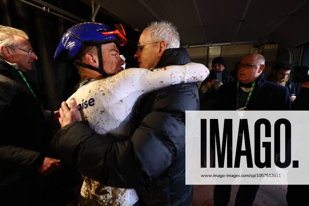 Belgian Thibau Nys celebrates after winning the elite men race of the Belgian Cyclocross Championships (11-12 01) on Sunday 12 January 2025 in Heusden-Zolder. DAVIDxPINTENS x110253188x