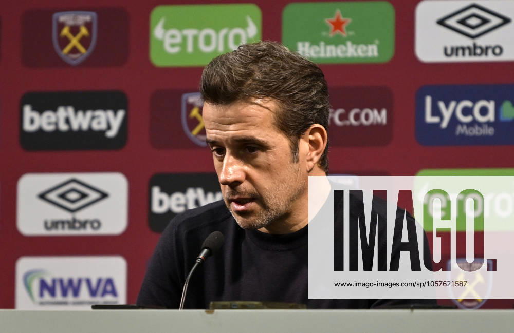 West Ham vs Fulham, Premier League Marco Silva (Fulham manager) in the post match press conference, PK, Pressekonferenz during the West Ham vs Fulham Premier League match at the London Stadium Stratford. Stratford The London Stadium UK