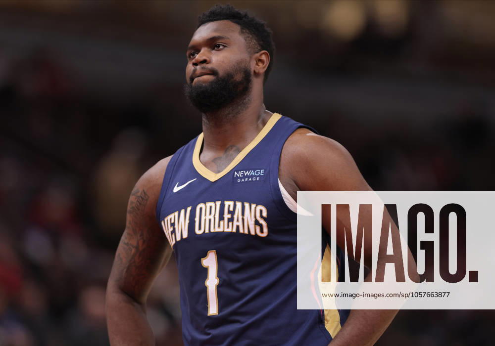 CHICAGO, IL - JANUARY 14: Zion Williamson 1 of the New Orleans Pelicans lines up for free throw during the first half against the Chicago Bulls on January 14, 2025 at the United Center in Chicago, Illinois. (Photo by Melissa Tamez Icon Sportswire) NBA, Basketball Herren, USA JAN 14 Pelicans at Bulls Icon250114066