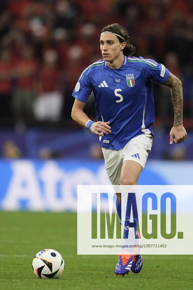 Italys Riccardo Calafiori during the Euro 2024 soccer match between Italy and Albania at the Signal Iduna Park stadium, Dortmund, Germany - Friday 15 , June , 2024. - Soccer .