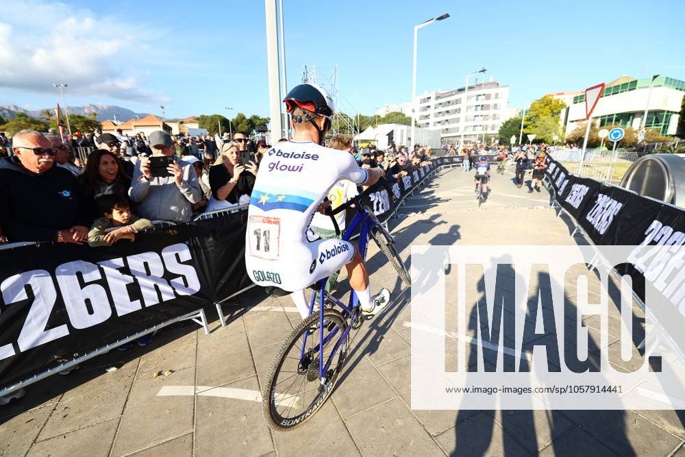 Belgian Thibau Nys celebrates after winning the men s elite race at the cyclocross cycling event in Benidorm, Spain, , stage 12 14 in the UCI World Cup competition. DAVIDxPINTENS x110724744x