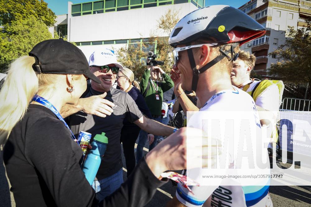 Belgian Thibau Nys celebrates after winning the men s elite race at the cyclocross cycling event in Benidorm, Spain, Sunday 19 January 2025, stage 12 14 in the UCI World Cup competition. DAVIDxPINTENS x110726848x
