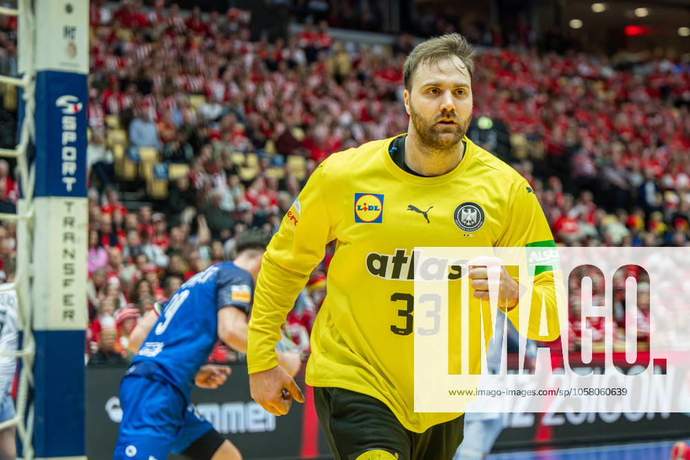 Handball Herning 23.01.2025 IHF Handball World Championship, WM, Weltmeisterschaft Hauptrunde Italien (ITA) - Deutschland (GER) Andreas Wolff (Deutschland, TW, No.33) Jubel