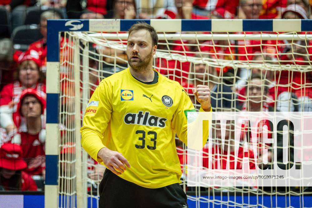 Handball Herning 23.01.2025 IHF Handball World Championship, WM, Weltmeisterschaft Hauptrunde Italien (ITA) - Deutschland (GER) Andreas Wolff (Deutschland, TW, No.33) Jubel