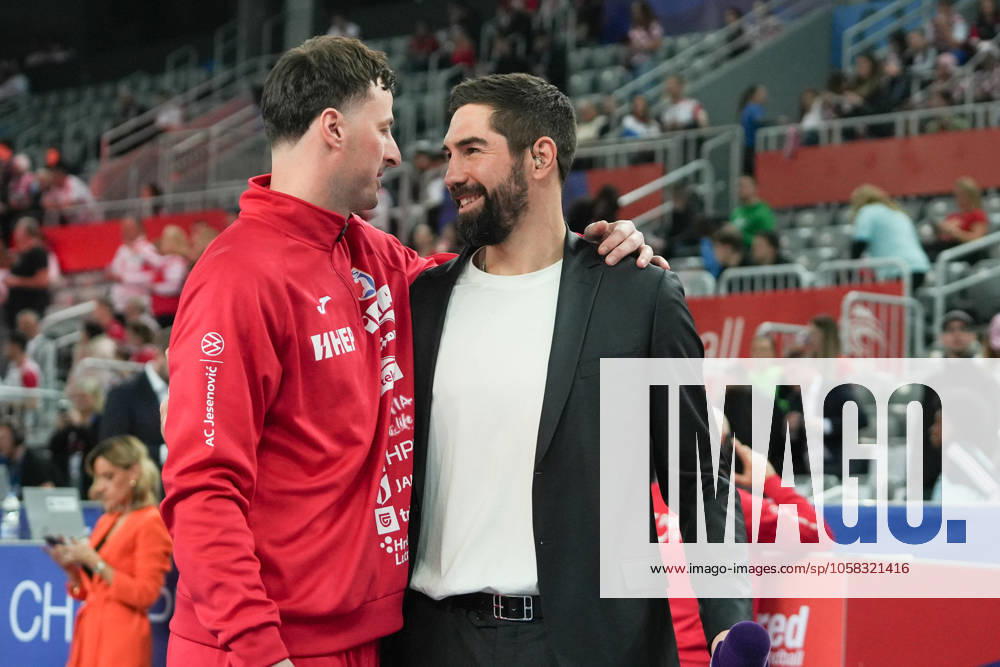 HANDBALL - IHF MEN S World Championship, WM, Weltmeisterschaft 2025 - 1 2 - FRANCE v CROATIA Domagoj DUVNJAK and Nikola Karabatic during the IHF Men s World Championship 2025, Semi-Finals Handball match between France and Croatia on 30 January 2025 at Arena Zagreb in Zagreb, Croatia - Photo Laurent Lairys PsnewZ ZagrebCroatia
