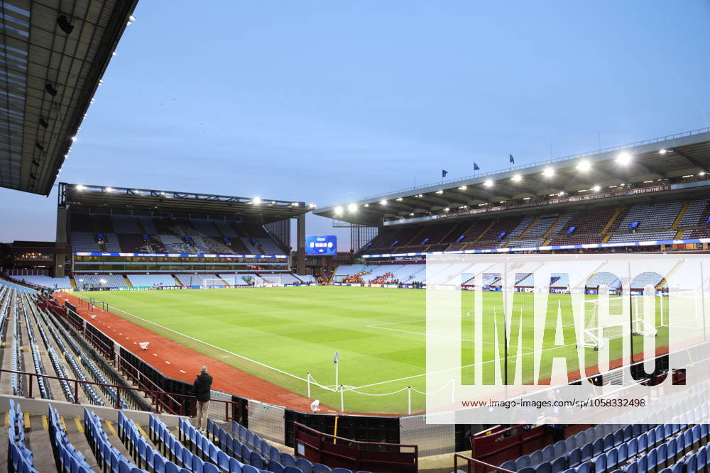The empty stadium pre-match at the Aston Villa v Celtic UEFA Champions League match, at Villa Park, Birmingham, UK on 29th January, 2025.