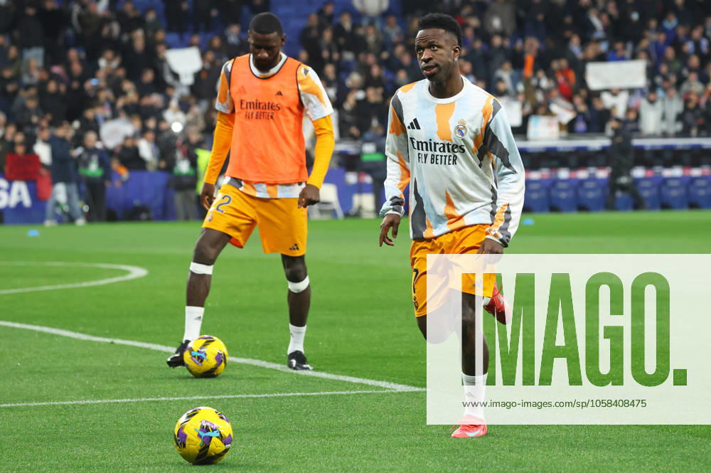 RCD Espanyol de Barcelona v Real Madrid CF - La Liga EA Sports Vinicius Junior trains before the match between RCD Espanyol and Real Madrid CF, corresponding to week 22 of LaLiga EA Sports, at the RCDE Stadium in Barcelona, Spain, on February 1, 2025. Barcelona Barcelona Spain