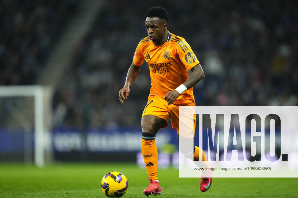 RCD Espanyol de Barcelona v Real Madrid CF - La Liga EA Sports Vinicius Junior left winger of Real Madrid and Brazil during the LaLiga match between RCD Espanyol de Barcelona and Real Madrid CF at RCDE Stadium on February 1, 2025 in Barcelona, Spain. Barcelona Spain