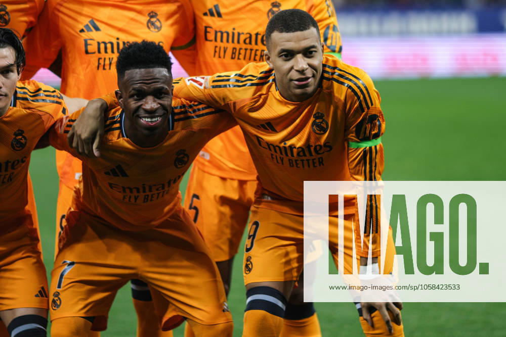 RCD Espanyol de Barcelona v Real Madrid CF - La Liga EA Sports Vinicius Jr of Real Madrid and Kylian Mbappe of Real Madrid participate in the La Liga EA Sports 2024 25 match between RCD Espanyol and Real Madrid at RCD Stadium in Barcelona, Spain, on February 1, 2025. Cornella Spain