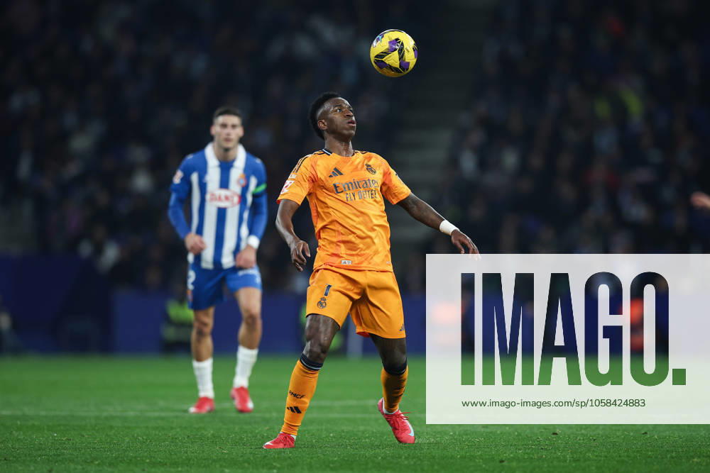 RCD Espanyol de Barcelona v Real Madrid CF - La Liga EA Sports Vinicius Jr of Real Madrid controls the ball during the La Liga EA Sports 2024 25 match between RCD Espanyol and Real Madrid at RCD Stadium in Barcelona, Spain, on February 1, 2025. Cornella Spain