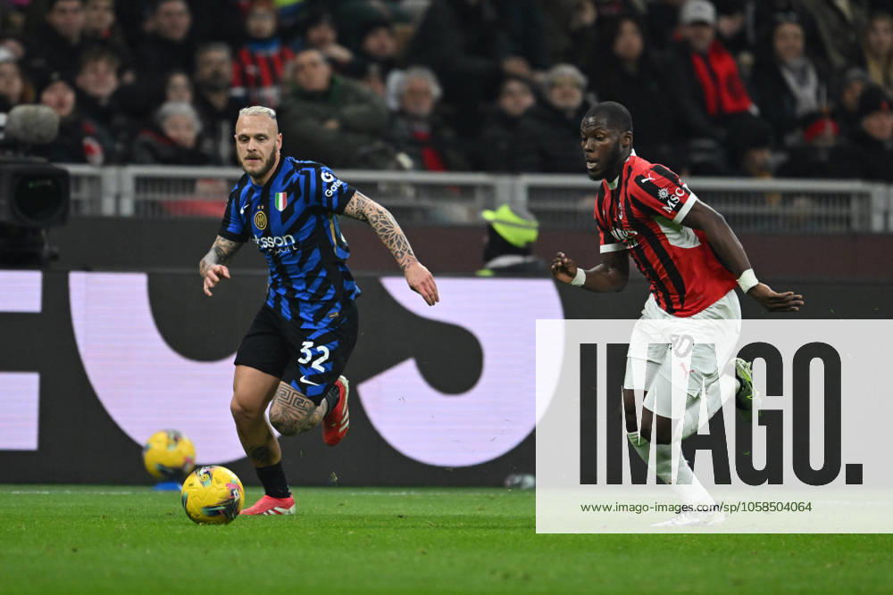 AC Milan vs Inter FC Internazionale Serie A match at Giuseppe Meazza San Siro Stadium Yunus Musah of AC Milan in action during the Italian Serie A football match between AC Milan and FC Inter on February 2, 2025 at Giuseppe Meazza San Siro Siro stadium in Milan, Italy Italy