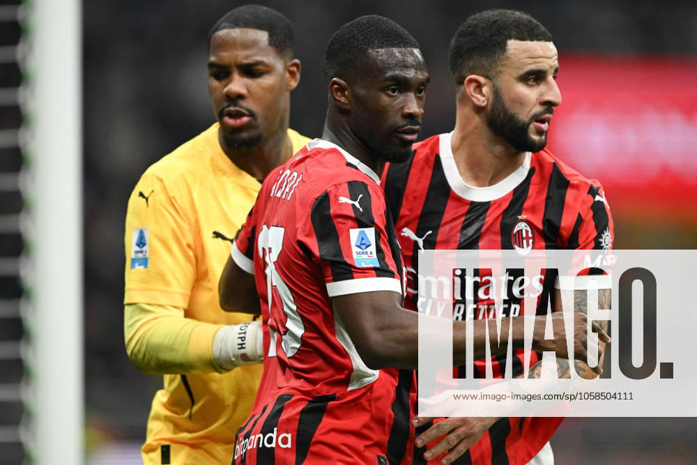 AC Milan vs Inter FC Internazionale Serie A match at Giuseppe Meazza San Siro Stadium Fikayo Tomori and Kyle Walker of AC Milan in action during the Italian Serie A football match between AC Milan and FC Inter on February 2, 2025 at Giuseppe Meazza San Siro Siro stadium in Milan, Italy Italy