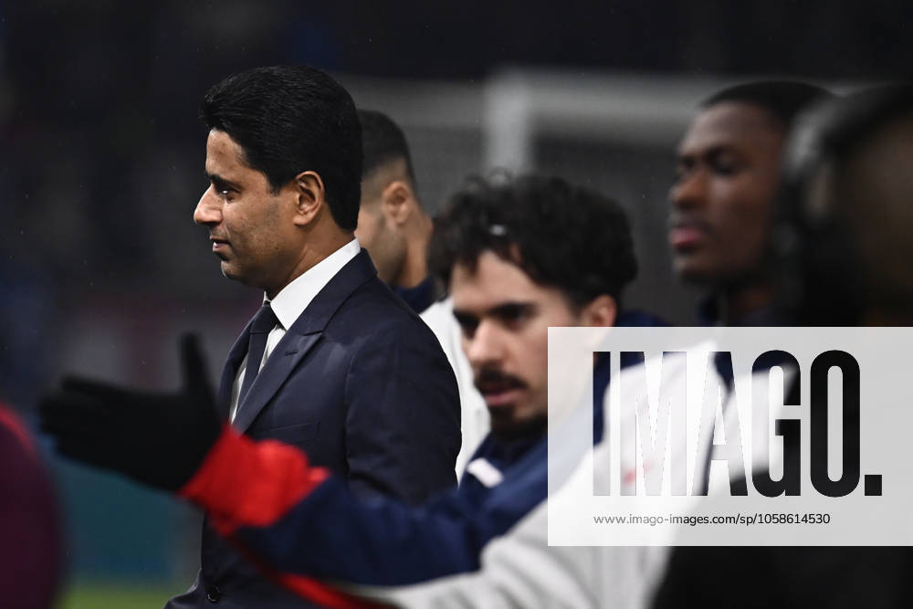The President of PSG, Nasser al-Khelaifi during the Match of the 21st Day of Ligue 1 McDonald s between PSG and AS Monaco, at the Parc des Princes, February 7, 2025. - 07 02 2025 - France Ile-de-France (region) Paris - JulienxMattiax Pictorium LePictorium_0302588