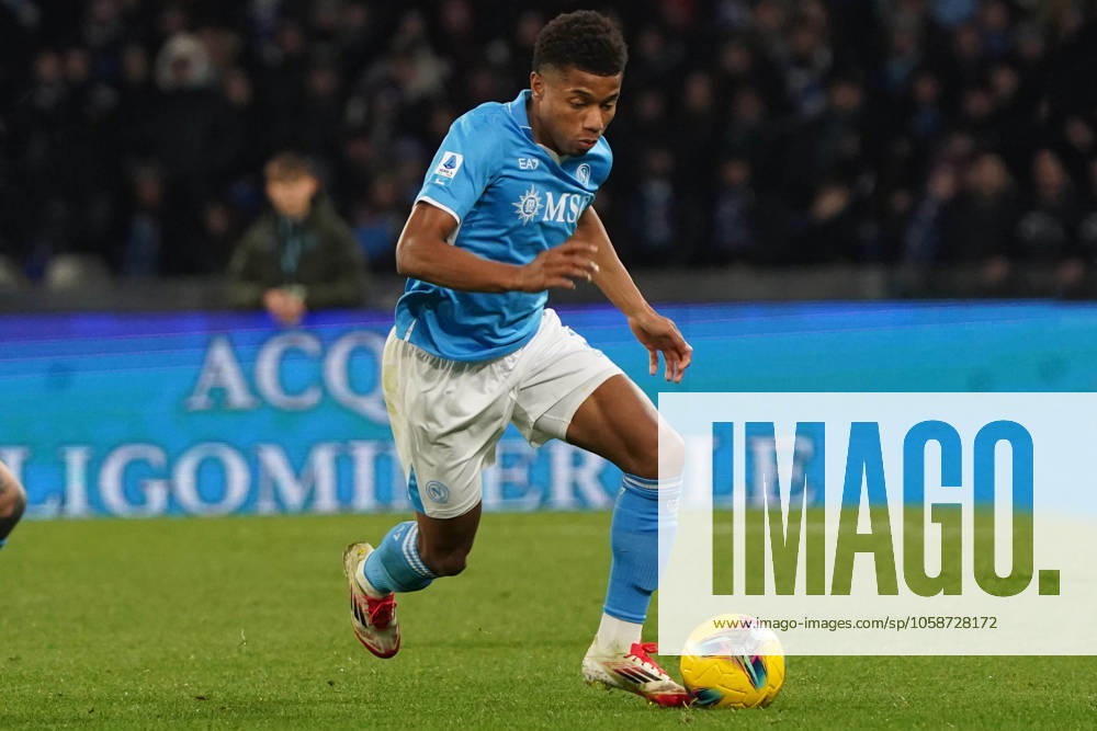 David Neres of SSC Napoli during the Serie A match between SSC Napoli and Udinese Calcio at Stadio Diego Armando on February 9, 2025 in Napoli, Italy