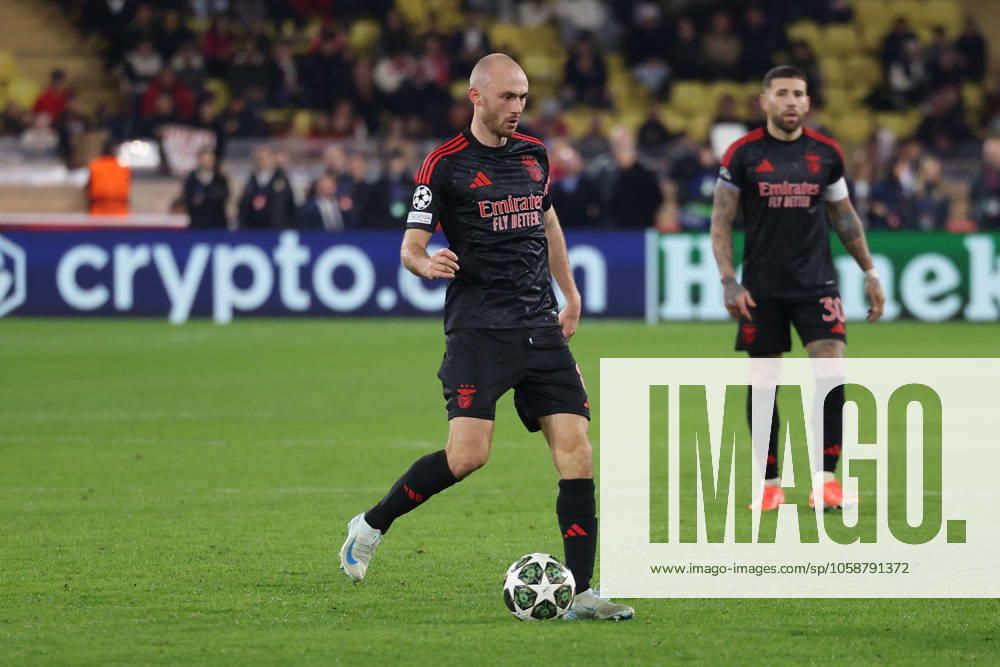 Monaco on February 12, 2025 Uefa Champions League Knockout phase play-offs, 1st leg AS Monaco - SL Benfica, Frederik Aursnes (S.L.Benfica),in aktion, in action,