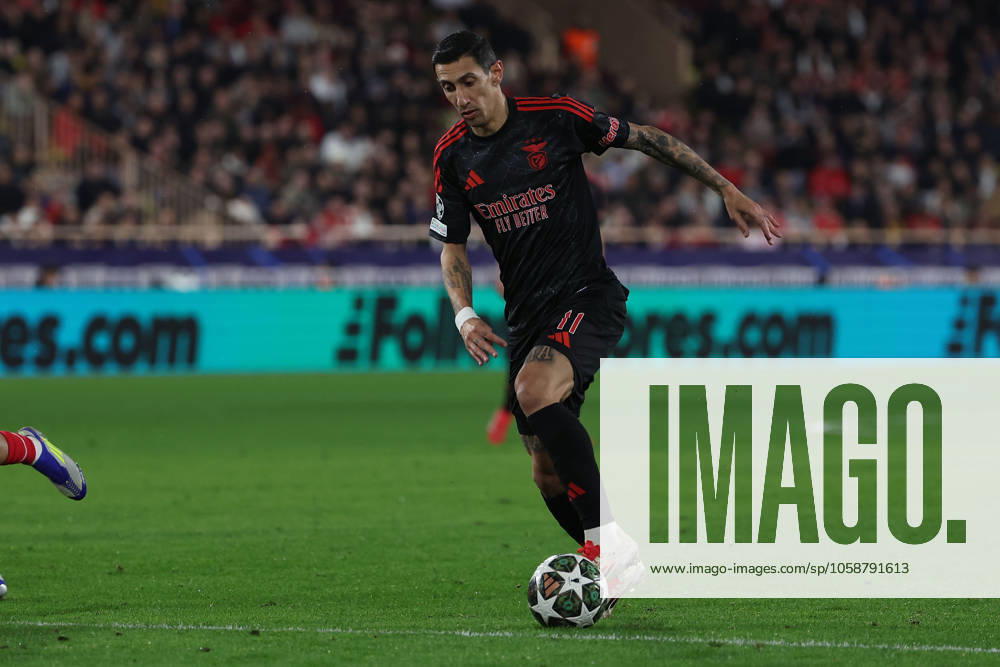 Monaco on February 12, 2025 Uefa Champions League Knockout phase play-offs, 1st leg AS Monaco - SL Benfica, Angel di Maria (S.L.Benfica) in aktion, in action,