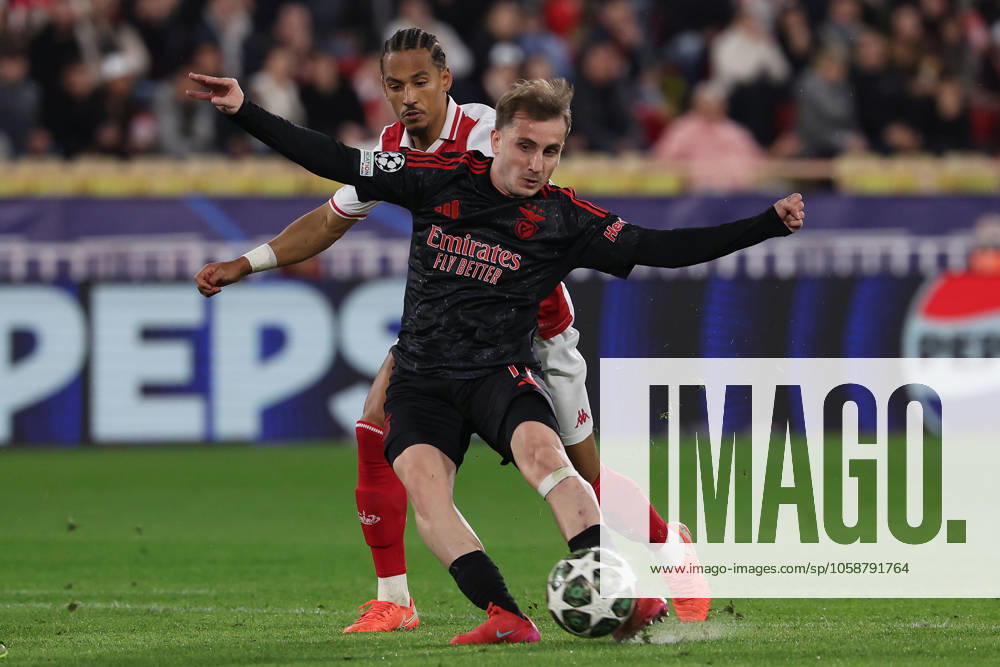 Monaco on February 12, 2025 Uefa Champions League Knockout phase play-offs, 1st leg AS Monaco - SL Benfica, Kerem Aktürkoglu (S.L.Benfica) in aktion, in action,