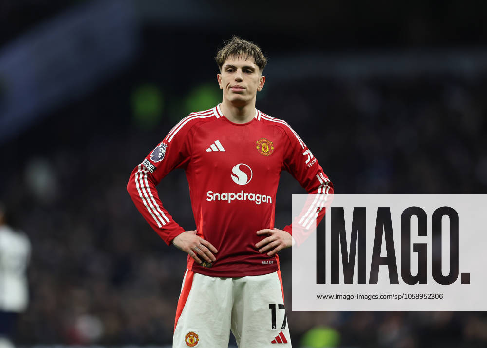 16th February 2025; Tottenham Hotspur Stadium, London, England; Premier League Football, Tottenham Hotspur versus Manchester United, ManU Alejandro Garnacho of Manchester United ActionPlus12751902 JohnxPatrickxFletcher Content restricted for UK based newspaper