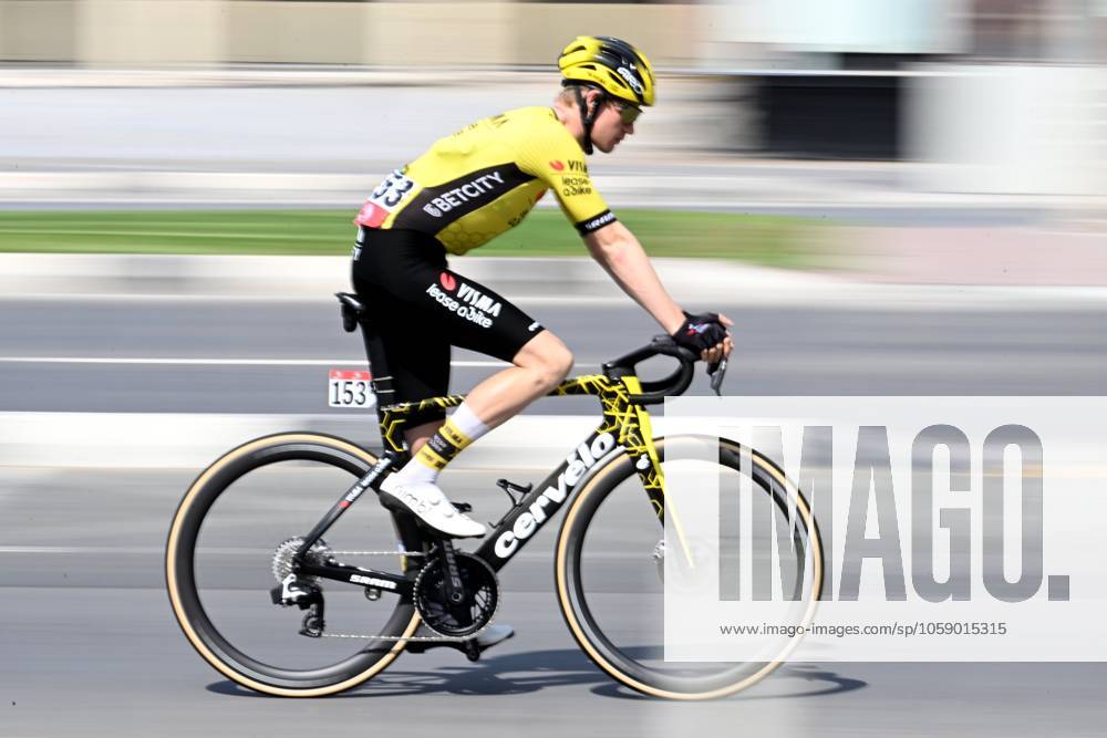 UAE Tour 2025 - Stage 3 JEBEL JAIS, UNITED ARAB EMIRATES - FEBRUARY 19 : Gloag Thomas (GBR) of Team Visma Lease a Bike pictured during Stage 3 of the UAE Tour 2025 cycling race with start in Ras Al Khaimah and finish in Jebel Jais (181km) on February 19, 2025 in Jebel Jais, United Arab Emirates, 19 02 2025 Jebel Jais United Arab Emirates