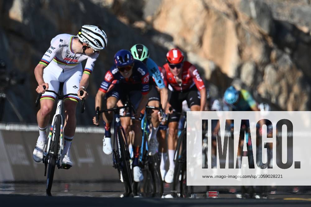 UAE Tour 2025 - Stage 3 JEBEL JAIS, UNITED ARAB EMIRATES - FEBRUARY 19 : Pogacar Tadej (SLO) of UAE Team Emirates in action during Stage 3 of the UAE Tour 2025 cycling race with start in Ras Al Khaimah and finish in Jebel Jais (181km) on February 19, 2025 in Jebel Jais, United Arab Emirates, 19 02 2025 Jebel Jais United Arab Emirates